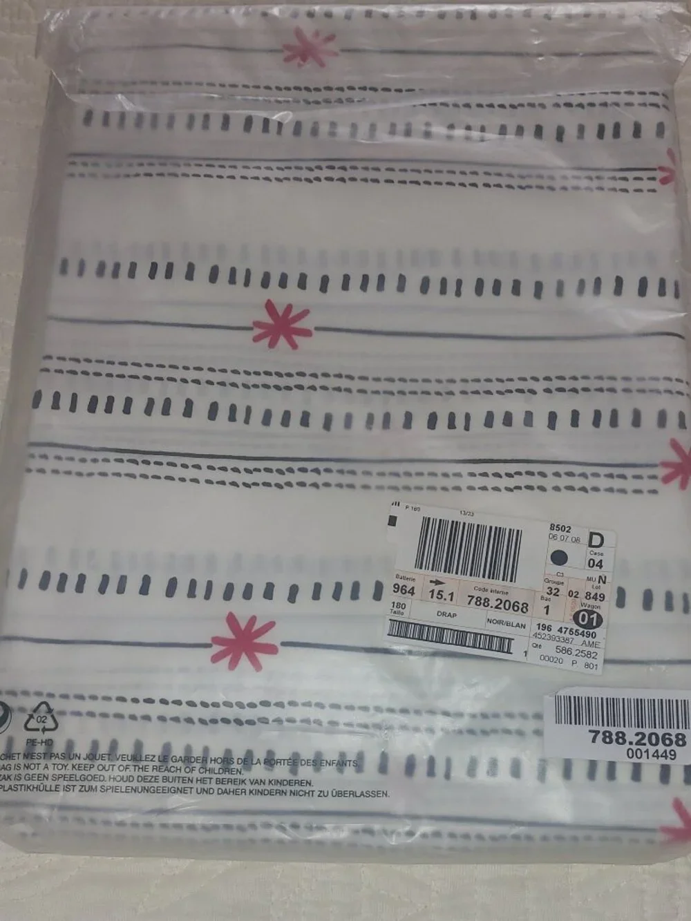 NWT - Flat Sheet for Twin - Cotton - from France